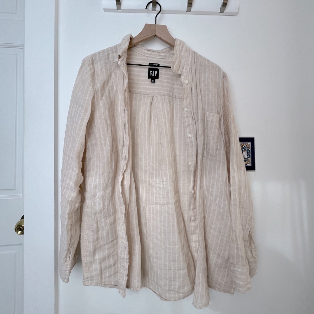 Gap 100% Linen Boyfriend Shirt